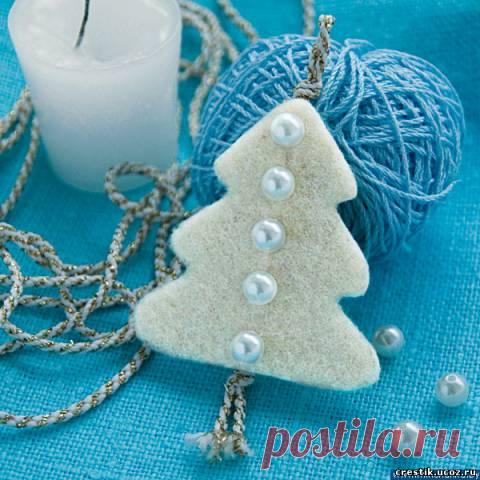 Елка из фетра: новогодний сувенир своими руками | Крестик