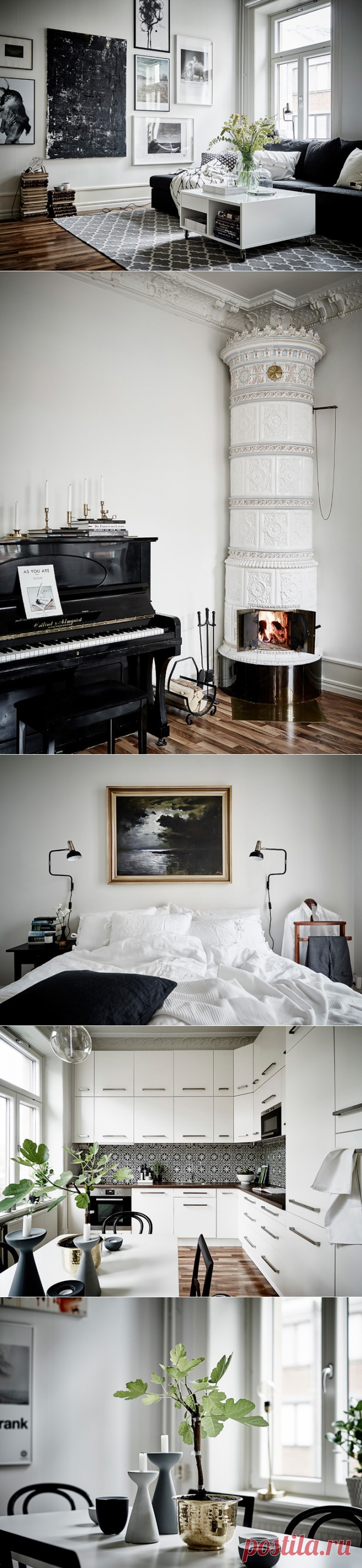 〚 Монохромная шведская квартира (57 кв. м) 〛 ◾ Фото ◾ Идеи◾ Дизайн