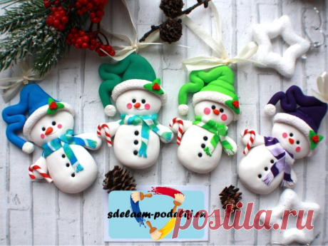 Cнеговик из полимерной глины | 25 фото | Snowman polymer clay