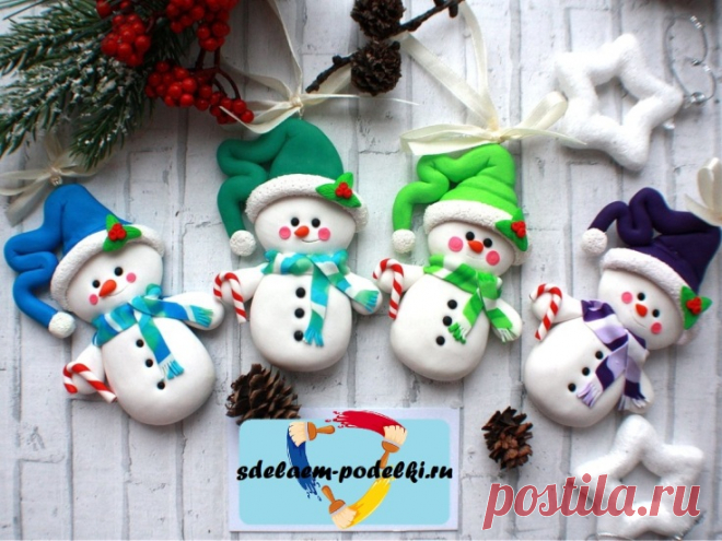 Cнеговик из полимерной глины | 25 фото | Snowman polymer clay