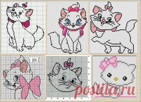 100 схем с котиками и кошечками