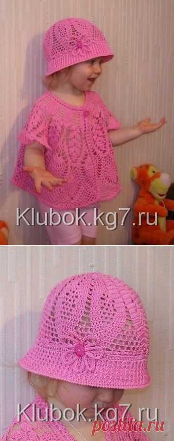 Шляпка и болеро для девочки,крючком | Клубок