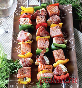 Шашлычки из семги с камамбером, второе блюдо. Пошаговый рецепт с фото на Gastronom.ru