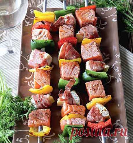 Шашлычки из семги с камамбером, второе блюдо. Пошаговый рецепт с фото на Gastronom.ru