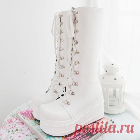 boot mens shoes Picture - More Detailed Picture about 2015 British Style Plus Size Rock Platform Punk Lace Up Wedge Zipper White Black Winter Autumn Lace Up Thigh High Boots Shoes Picture in Women's Boots from yun yun store | Aliexpress.com | Alibaba Group