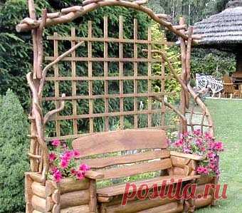 Уютные скамейки из дерева — 6 соток