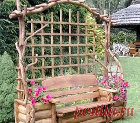 Уютные скамейки из дерева — 6 соток