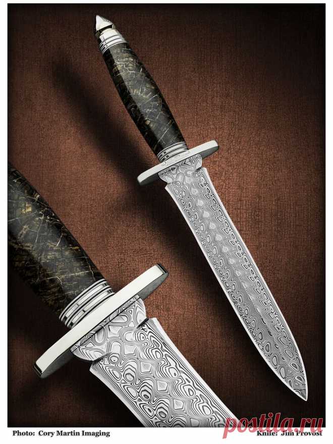 Кинжал от Jim Provost. Дамасская сталь.