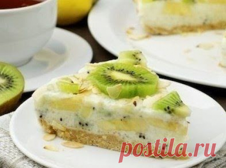 Шустрый повар.: Йогуртовый низкокалорийный торт с киви и бананом