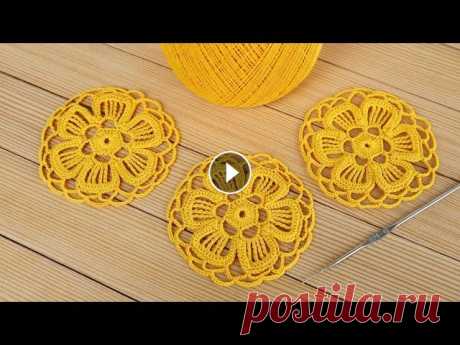 Простой ЦВЕТОЧНЫЙ МОТИВ вязание крючком для начинающих СХЕМА узора Crochet flower motif tutorial Мой инстаграм: @Уроки ВЯЗАНИЯ Литке Татьяны @Уроки ВЯЗАНИЯ для начинающих ЦВЕТЫ КРЮЧКОМ : ЛЕНТОЧНОЕ КРУЖЕВО мастер-классы: КВАДРАТНЫЕ МОТИВЫ крючком М...