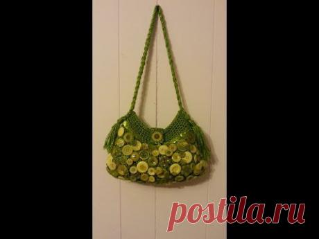 #Crochet Button Collage Handbag Purse #TUTORIAL
