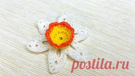 Вязаный крючком нарцисс. Мастер-класс с фото. | Повязули. Вязание крючком и вязание С2С. | Яндекс Дзен