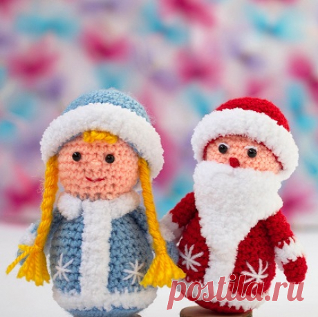 1000 схем амигуруми на русском: Дед Мороз и Снегурочка крючком