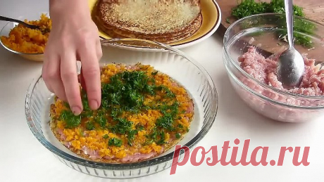 ПРОСТОЙ Капустный торт/ Торт с капустой и мясом в духовке