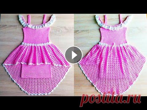 Детское Платье с баской. Вязание крючком. Презентация. Детское Платье с баской. Вязание крючком. Презентация....