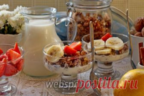 Гранола с бананом и грушей рецепт с фото, как приготовить на Webspoon.ru