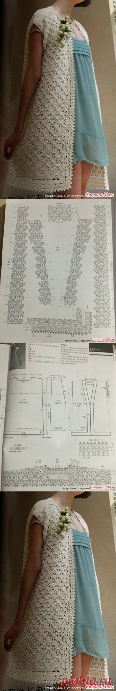 Удлинённый жилет очень красивым узором - Вяжем крючком для солидных дам - Страна Мам