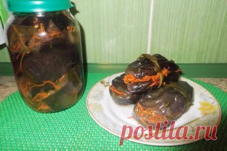 Баклажаны соленые (квашеные), фаршированные овощами