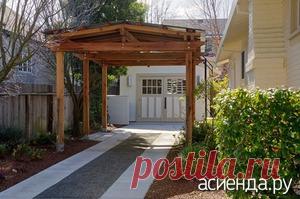 Дизайн парковки на участке - стоянка для машины, газонные решетки, георешетка, навес для машины, тротуарная плитка