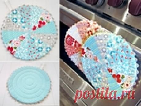 Очень красивые круглые прихватки из лоскутов