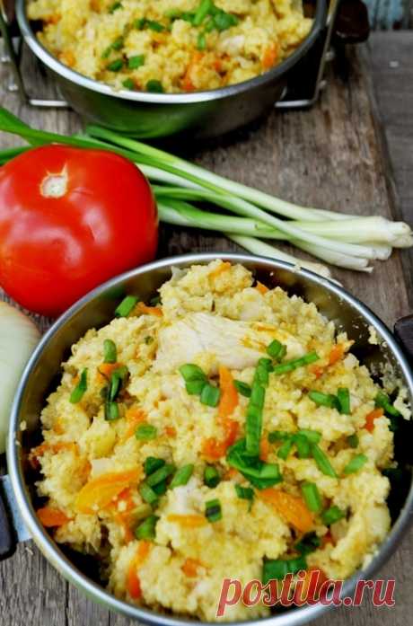 Каша из пшена с курицей и овощами. рецепт с фотографиями