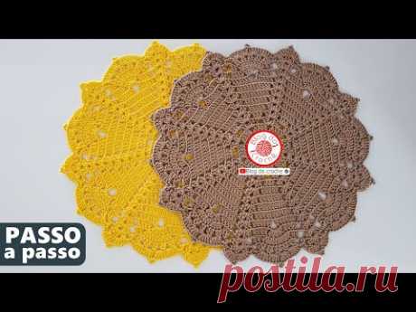 SOUSPLAT PIZZA  em crochê com 160 g |  ECONÔMICO / Jogo americano em crochê passo a passo