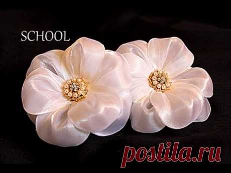 Банты без Клея Своими Руками Мастер- Класс | KANZASHI | DIY
