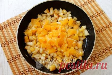 Блинчики с карамельно-фруктовой начинкой, рецепт с фото.