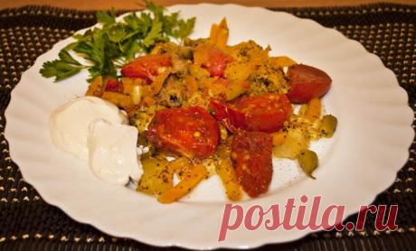 Овощи с адыгейским сыром (брынзой) и специями - пошаговый рецепт с фото