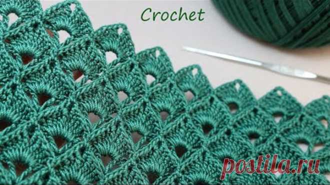 Рельефный и простой УЗОР КРЮЧКОМ так вяжут турчанки :) SUPER EASY Beautiful Pattern Crochet