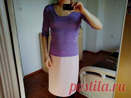 Ажурная сиреневая кофточка расшитая бисером... / Вязание спицами. Работы пользователей / PassionForum - мастер-классы по рукоделию