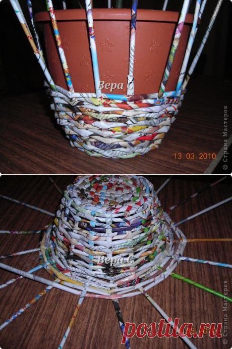 Очередной обещанный  МК по плетению  корзинок с полями. | Страна Мастеров