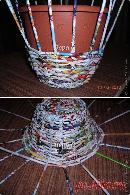 Очередной обещанный  МК по плетению  корзинок с полями. | Страна Мастеров