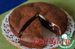 Шоколадно-творожный мраморный пирог - кулинарный рецепт