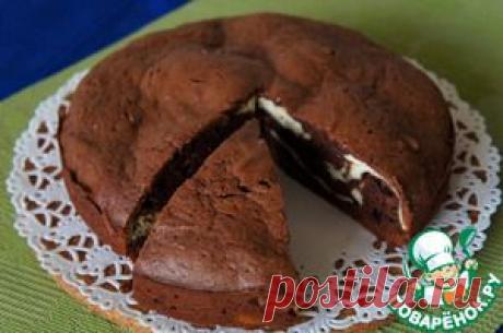Шоколадно-творожный мраморный пирог - кулинарный рецепт