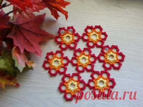 Вязаная Салфетка "Дыхание Осени"/Autumn Blaze Crochet Doily. Вязание крючком для начинающих