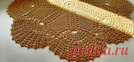 Из завалявшегося хлопка я связала интерьерную салфетку. Схема с фотографиями рядов | Жизнь вязайнера Фифи | Яндекс Дзен