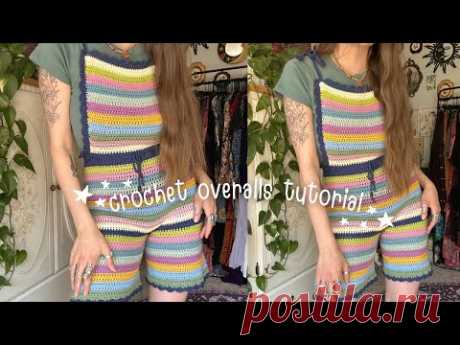 crochet overalls tutorial - beginner friendly 🌿🌈