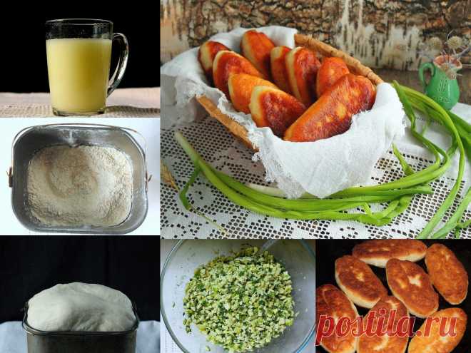 Жареные пирожки с зеленым луком и яйцом! Тесто в ХБ.