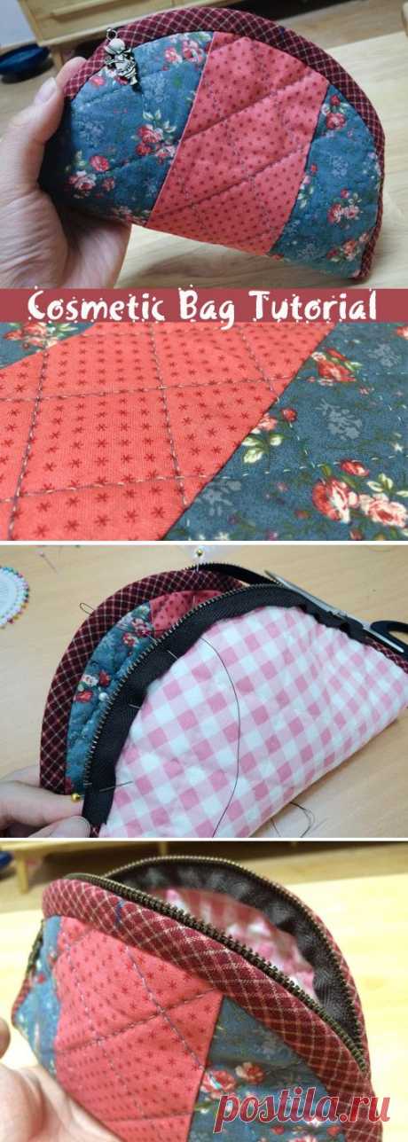 Как сшить косметичку на молнии. Лоскутное шитье и пэчворк. 
How to make a cute quilted cosmetic zippered bag! Quilting and patchwork. DIY Tutorial.  https://www.handmadiya.com/2015/09/quilted-zippered-cosmetic-bag-tutorial.html