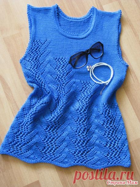 Ажурная безрукавка "Синее озеро" - Вязание - Страна Мам