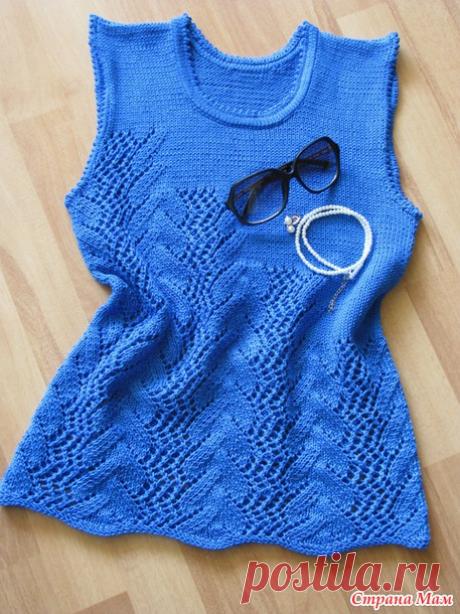 Ажурная безрукавка &quot;Синее озеро&quot; - Вязание - Страна Мам