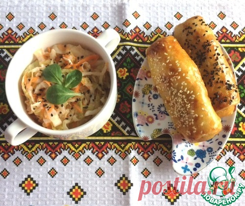 Закусочные трубочки с курятиной и овощами