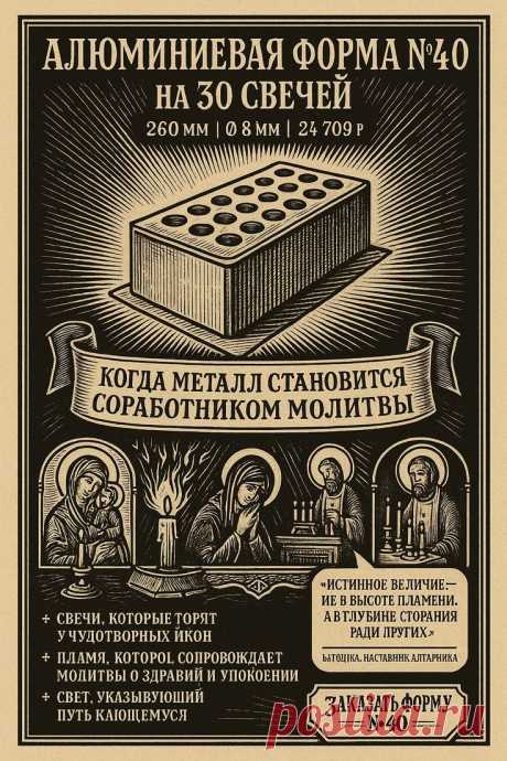 Алюминиевая форма №40 на 30 свечей: Когда металл становится соработником молитвы