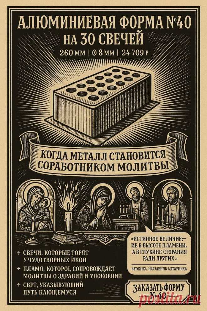 Алюминиевая форма №40 на 30 свечей: Когда металл становится соработником молитвы