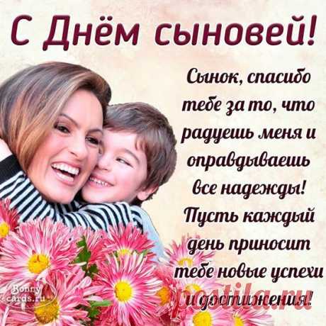 Наши дети всех в мире важней,
Эта истина очень стара.
Поздравляю вас с Днем сыновей
И желаю удач и добра!