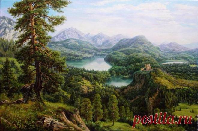 Лесный пейзажи. Художник Виталий Зайцев.