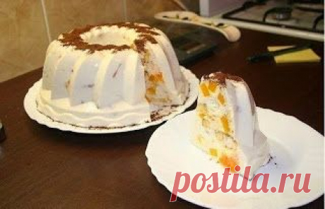 Бланманже с персиками