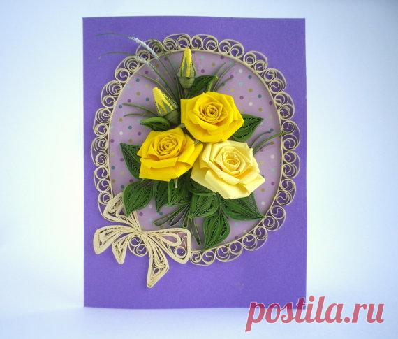Quilling Card Birthday quilling Card Love by QuillyVicky on Etsy