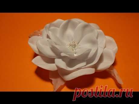 How to make a fabric flowers: satin rose/Мастер-класс: роза из атласа/handmade fabric flowers